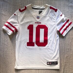 Nike White and Red Football Jersey Away Garoppolo